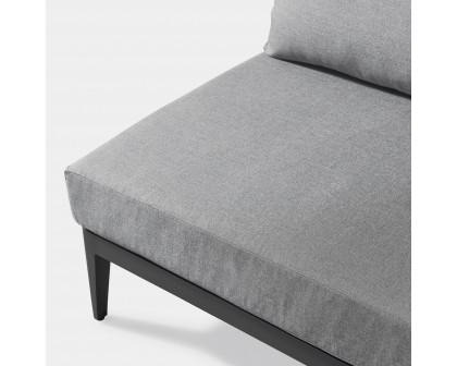 Harbour Hamilton 2 Seat Armless Sofa - Aluminum Asteroid, Lisos Grafito, Rope Dark Gray