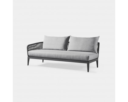 Harbour Hamilton 2 Seat 1 Arm Left - Aluminum Asteroid, Siesta Indigo, Rope Dark Gray