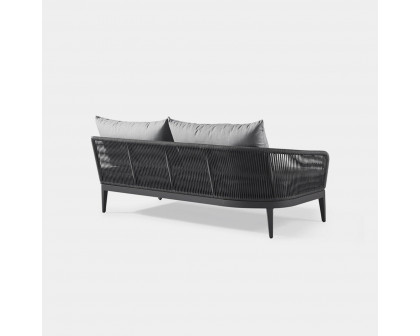 Harbour Hamilton 2 Seat 1 Arm Left - Aluminum Asteroid, Siesta Indigo, Rope Dark Gray