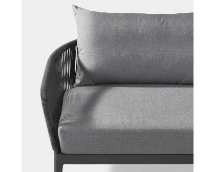 Harbour Hamilton 2 Seat 1 Arm Left - Aluminum Asteroid, Siesta Indigo, Rope Dark Gray