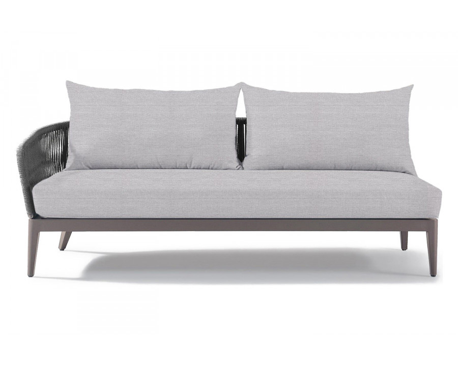 Harbour Hamilton 2 Seat 1 Arm Left - Aluminum Taupe, Panama Cloud