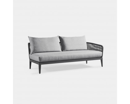 Harbour Hamilton 2 Seat 1 Arm Right - Aluminum Asteroid, Siesta Indigo, Rope Dark Gray