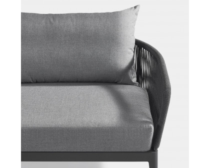 Harbour Hamilton 2 Seat 1 Arm Right - Aluminum Asteroid, Siesta Indigo, Rope Dark Gray