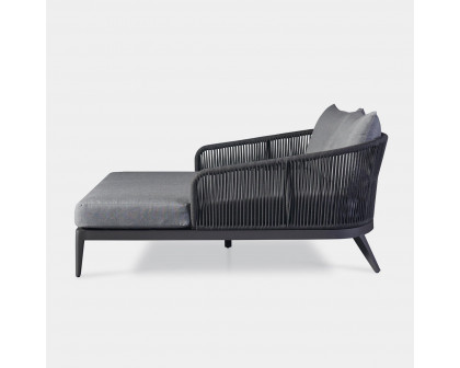 Harbour Hamilton Daybed - Aluminum Asteroid, Siesta Indigo, Rope Dark Gray