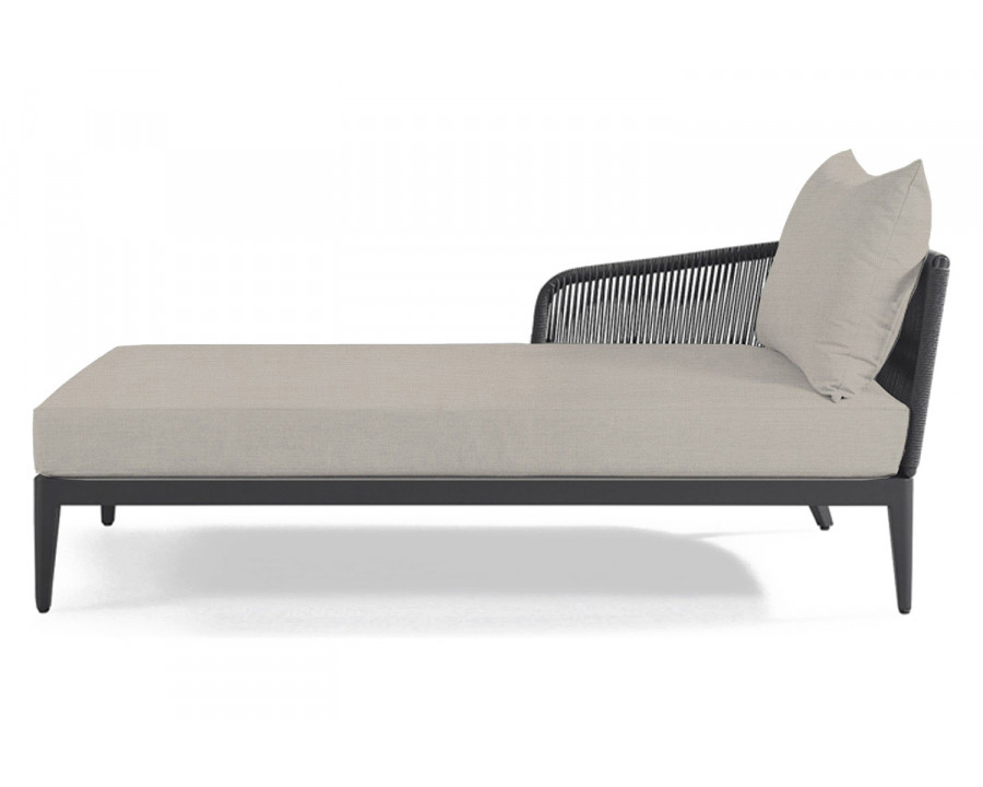 Harbour Hamilton Chaise Left - Aluminum Asteroid, Panama Marble