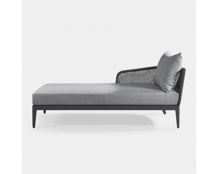 Harbour Hamilton Chaise Left - Aluminum Asteroid, Siesta Indigo, Rope Dark Gray