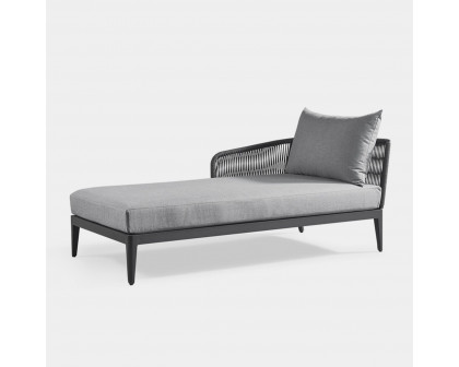 Harbour Hamilton Chaise Left - Aluminum Asteroid, Siesta Indigo, Rope Dark Gray