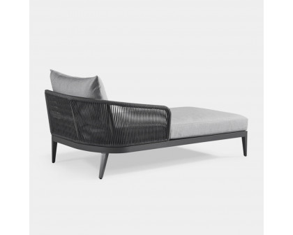 Harbour Hamilton Chaise Left - Aluminum Asteroid, Siesta Indigo, Rope Dark Gray