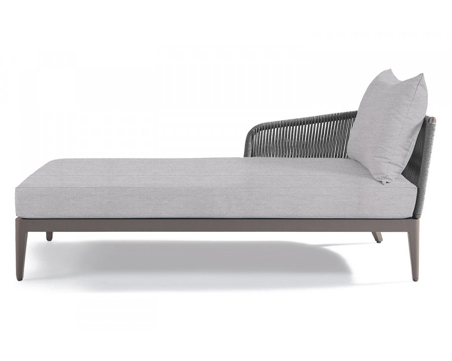 Harbour Hamilton Chaise Left - Aluminum Taupe, Panama Cloud