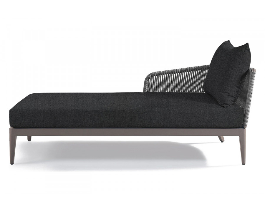 Harbour Hamilton Chaise Left - Aluminum Taupe, Panama Grafito