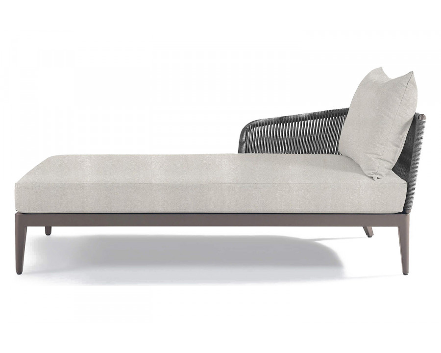 Harbour Hamilton Chaise Left - Aluminum Taupe, Riviera Ivory