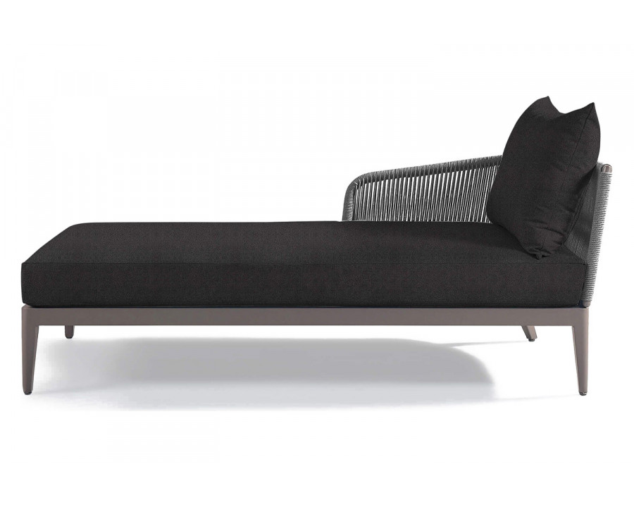 Harbour Hamilton Chaise Left - Aluminum Taupe, Riviera Slate