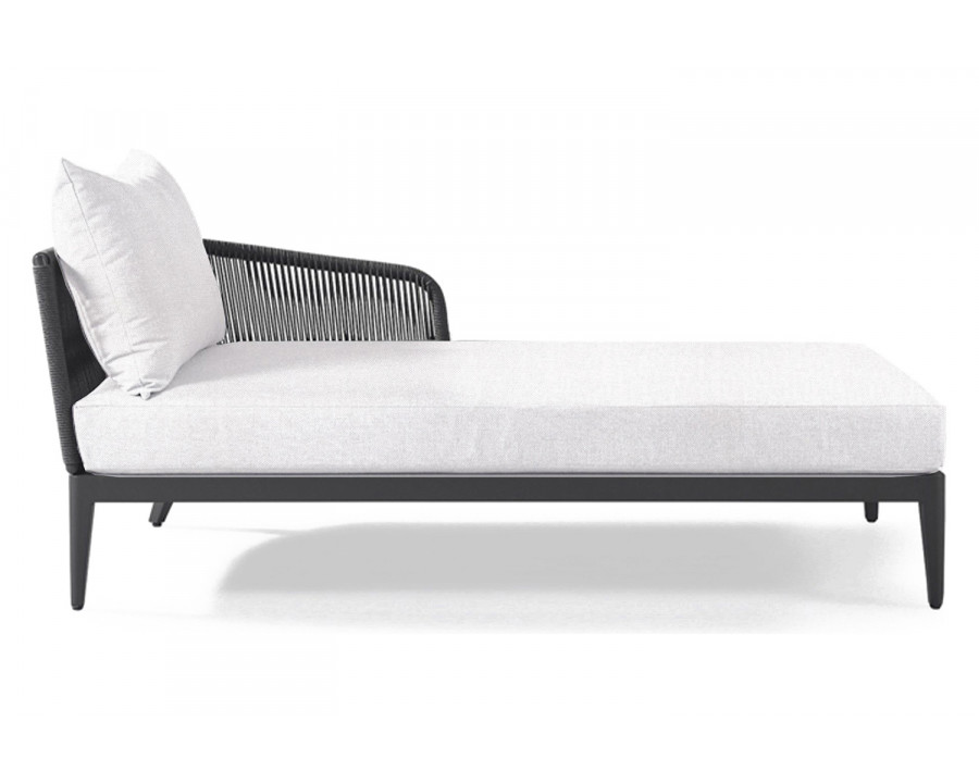 Harbour Hamilton Chaise Right - Aluminum Asteroid, Panama Blanco