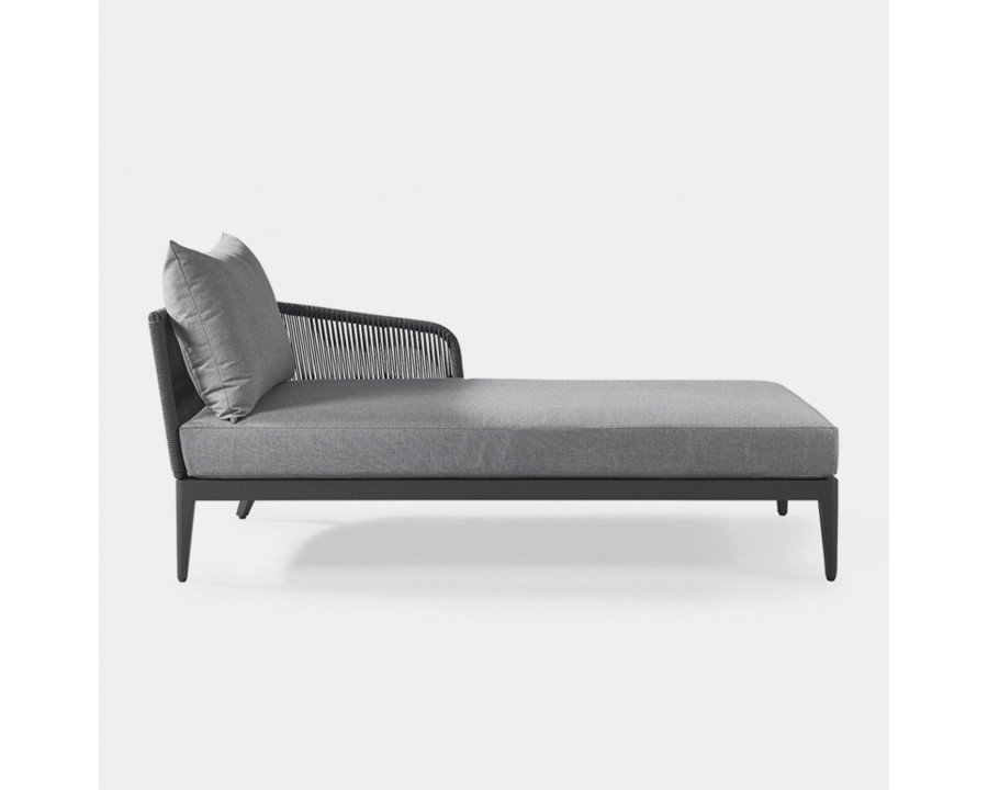 Harbour Hamilton Chaise Right - Aluminum Asteroid, Siesta Indigo, Rope Dark Gray