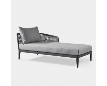 Harbour Hamilton Chaise Right - Aluminum Asteroid, Siesta Indigo, Rope Dark Gray