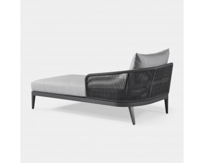 Harbour Hamilton Chaise Right - Aluminum Asteroid, Siesta Indigo, Rope Dark Gray