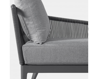 Harbour Hamilton Chaise Right - Aluminum Asteroid, Siesta Indigo, Rope Dark Gray