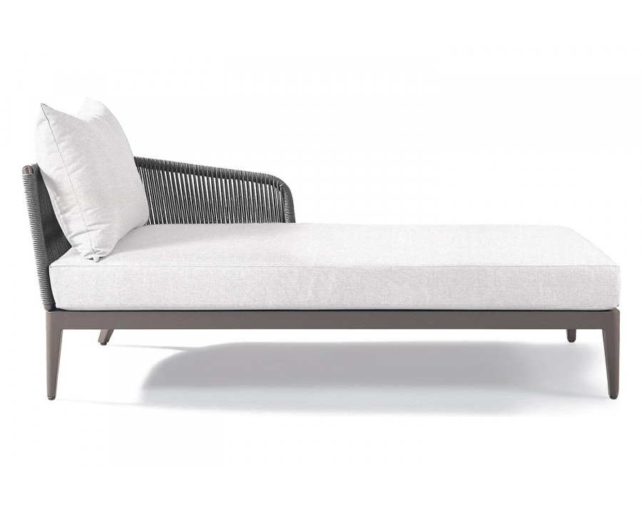 Harbour Hamilton Chaise Right - Aluminum Taupe, Panama Blanco