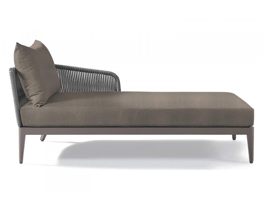 Harbour Hamilton Chaise Right - Aluminum Taupe, Riviera Stone