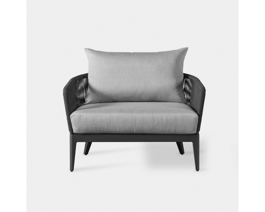 Harbour Hamilton Lounge Chair - Aluminum Asteroid, Siesta Indigo, Rope Dark Gray