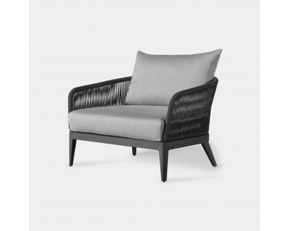 Harbour Hamilton Lounge Chair - Aluminum Asteroid, Siesta Indigo, Rope Dark Gray