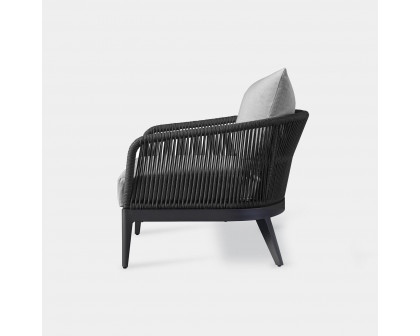 Harbour Hamilton Lounge Chair - Aluminum Asteroid, Siesta Indigo, Rope Dark Gray