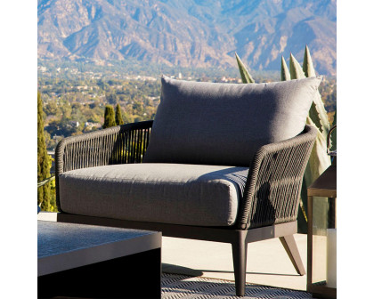 Harbour Hamilton Lounge Chair - Aluminum Asteroid, Siesta Indigo, Rope Dark Gray