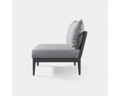 Harbour Hamilton Armless Single - Aluminum Asteroid, Siesta Indigo, Rope Dark Gray