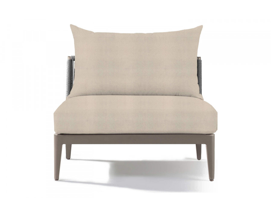 Harbour Hamilton Armless Single - Aluminum Taupe, Riviera Sand