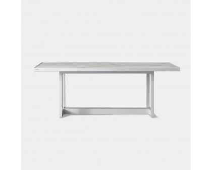 Harbour Hampton Dining Table 75" - Aluminum Asteroid, Laminam Noir