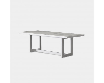 Harbour Hampton Dining Table 75" - Aluminum Asteroid, Laminam Noir