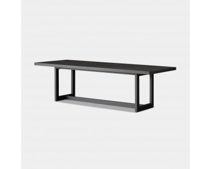 Harbour Hampton Dining Table 100" - Aluminum Asteroid, Laminam Noir