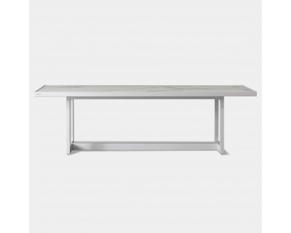 Harbour Hampton Dining Table 100" - Aluminum Asteroid, Laminam Noir