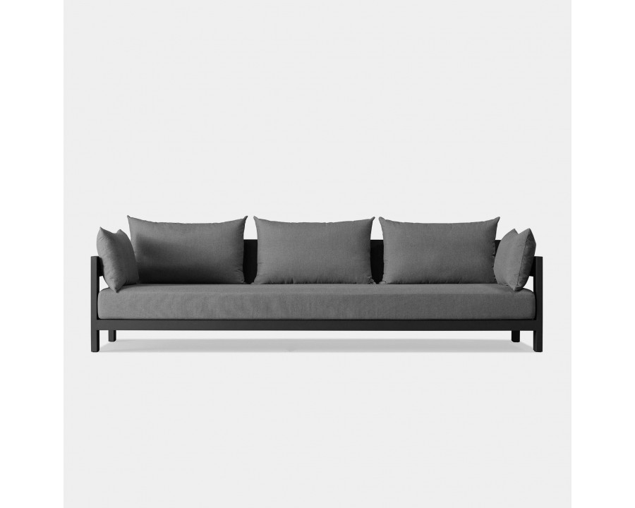 Harbour Hampton 3 Seat Sofa - Aluminum Asteroid, Lisos Grafito, Batyline Silver