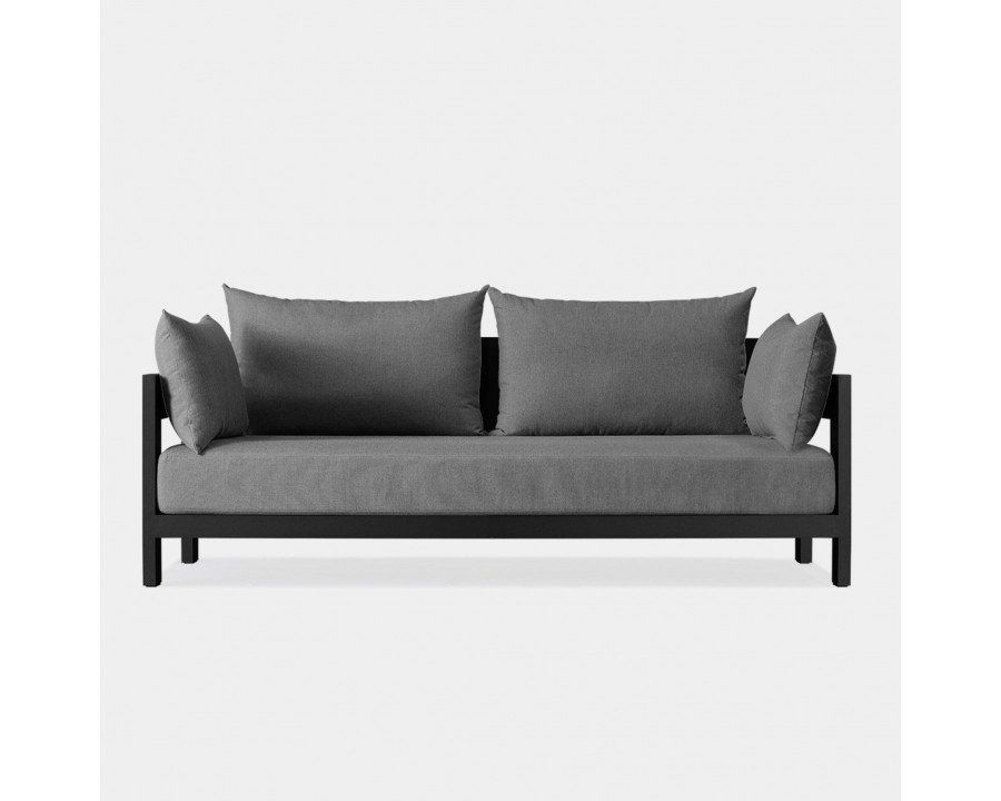 Harbour Hampton 2 Seat Sofa - Aluminum Asteroid, Lisos Piedra, Batyline Silver