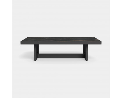 Harbour Hampton Rectangle Coffee Table - Aluminum Asteroid, Laminam Noir