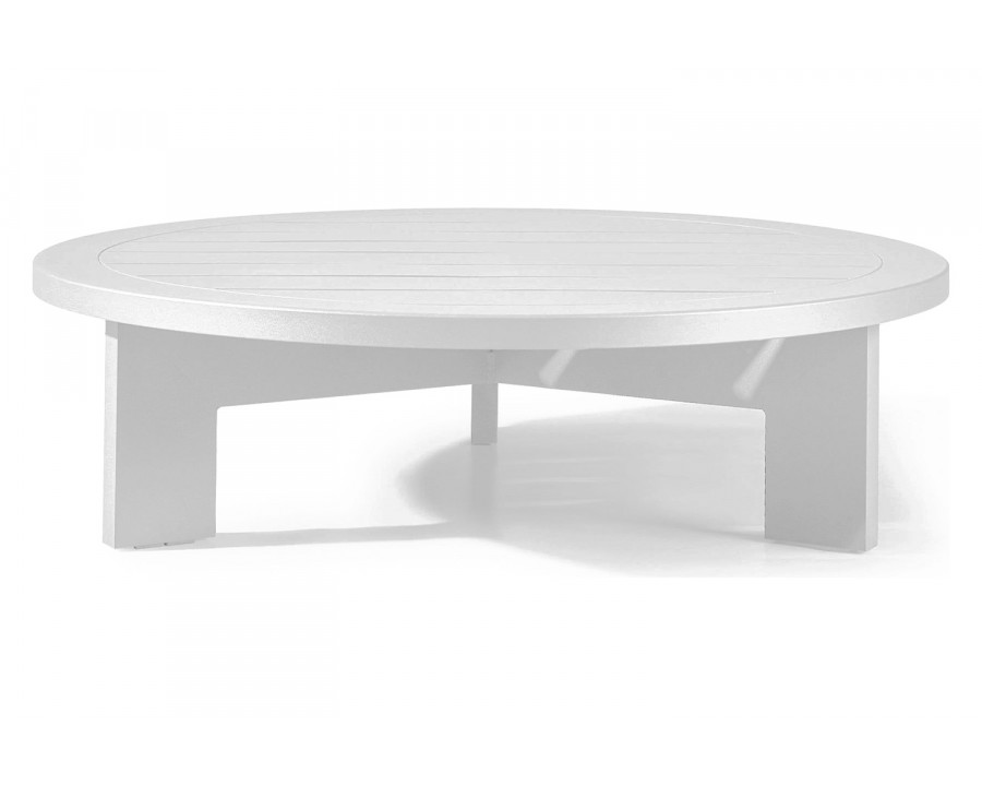 Harbour Hampton Round Coffee Table - Aluminum White