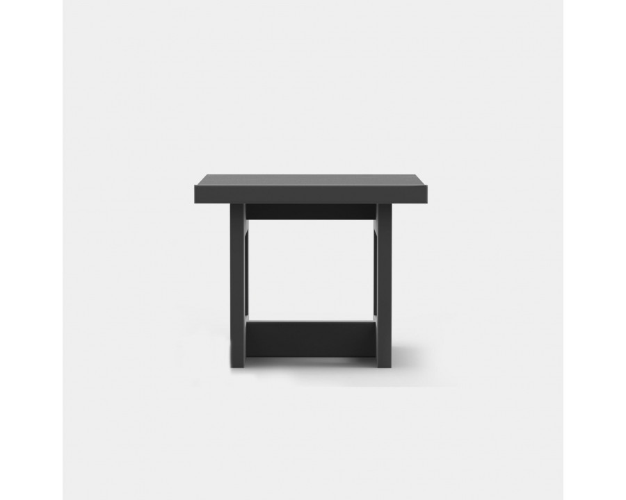 Harbour Hampton Side Table - Aluminum Asteroid, Laminam Noir