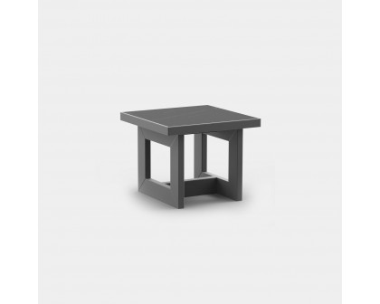 Harbour Hampton Side Table - Aluminum Asteroid, Laminam Noir