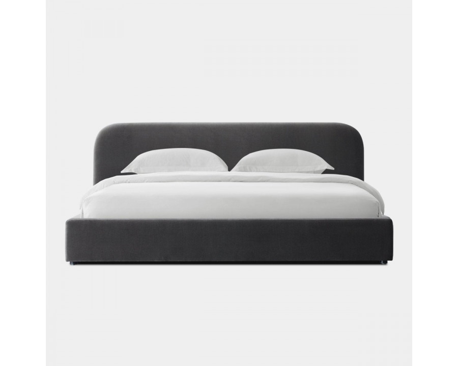 Harbour Harlowe Queen Bed - Boucle Charcoal