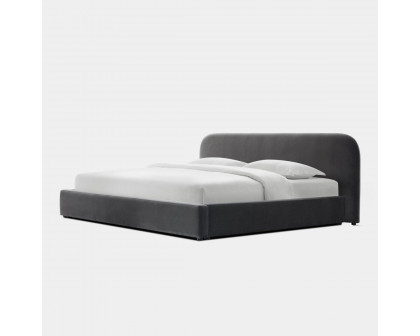 Harbour Harlowe Queen Bed - Boucle Charcoal