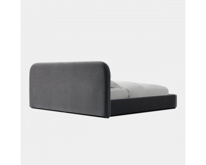 Harbour Harlowe Queen Bed - Velvet Dark Gray