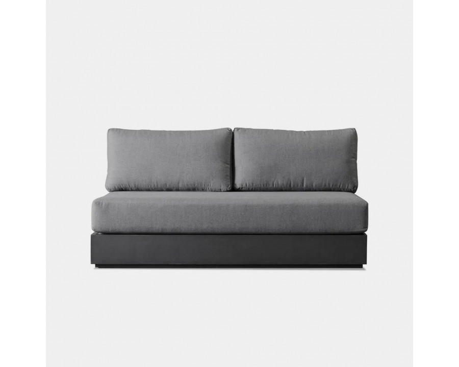 Harbour Hayman 2 Seat Armless Sofa - Aluminum Asteroid, Lisos Grafito, Batyline Silver