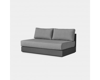 Harbour Hayman 2 Seat Armless Sofa - Aluminum Asteroid, Lisos Grafito, Batyline Silver