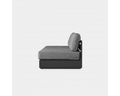 Harbour Hayman 2 Seat Armless Sofa - Aluminum Asteroid, Lisos Grafito, Batyline Silver