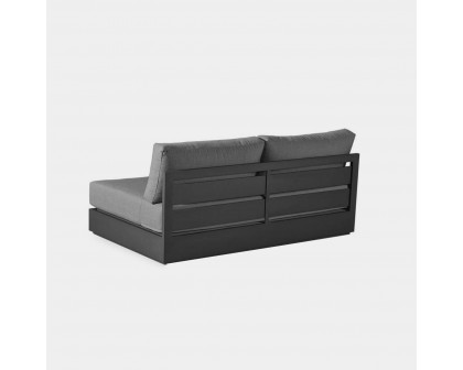 Harbour Hayman 2 Seat Armless Sofa - Aluminum Asteroid, Lisos Grafito, Batyline Silver