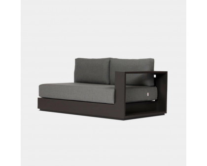 Harbour Hayman 2 Seat 1 Arm Right - Aluminum Asteroid, Siesta Taupe, Batyline Silver