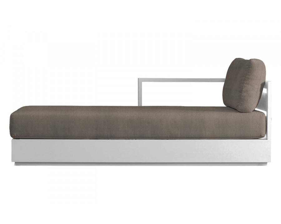 Harbour Hayman Chaise Left - Aluminum White, Riviera Stone