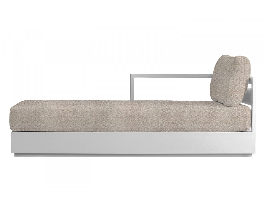 Harbour Hayman Chaise Left - Aluminum White, Siesta Taupe