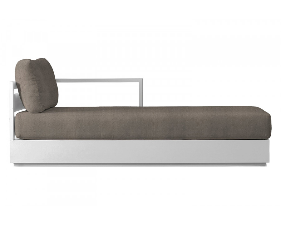 Harbour Hayman Chaise Right - Aluminum White, Riviera Stone